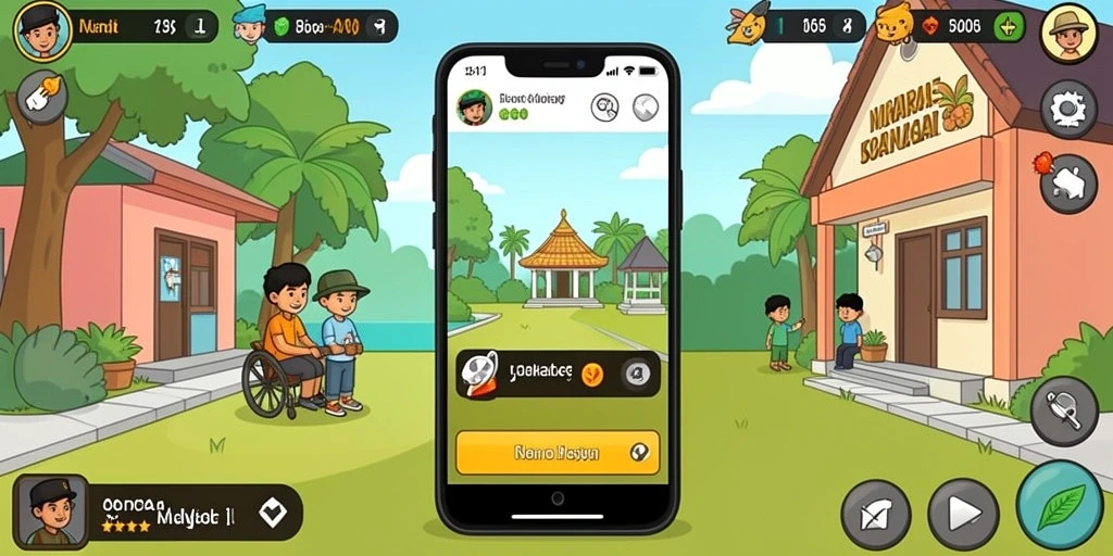 Screenshot menunjukkan pengalaman bermain yang seru.